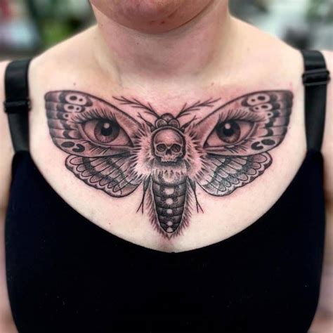 death moth chest piece|50 Unbelievable Death Moth Tattoo Ideas [+ Meanings]